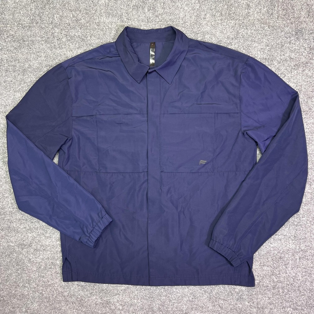Fabletics Jacket Mens Small Blue Windbreaker Full Zip Pockets Training